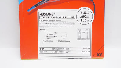 Boston Scientific 3917106061 Mustang PTA Balloon Dilatation Cath.6.0x60x135mm(x)